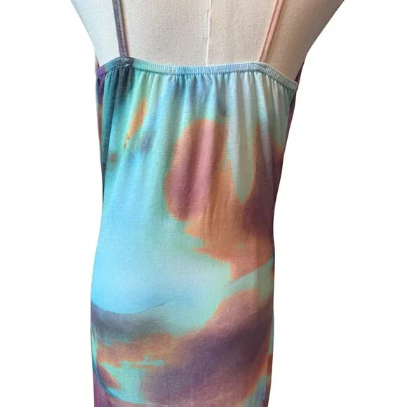 PrettyLittleThing Multicolor Maternity Abstract Print Cowl Neck Maxi Dress NWT - Picture 11 of 16